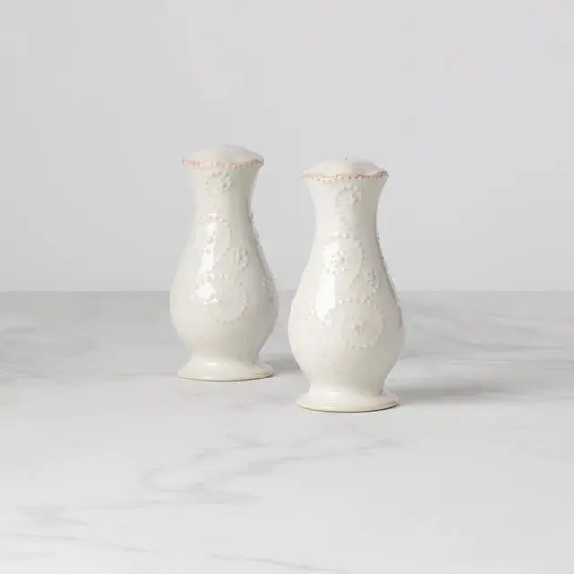 Alt view image 4 of 4 - Lenox French Perle White Dishwasher Safe Salt & Pepper Shaker Set - Stoneware
