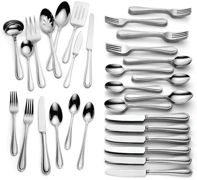 Alt view image 2 of 6 - Lenox Ashbridge 80-Piece Dishwasher Safe Flatware Set, Service For 12