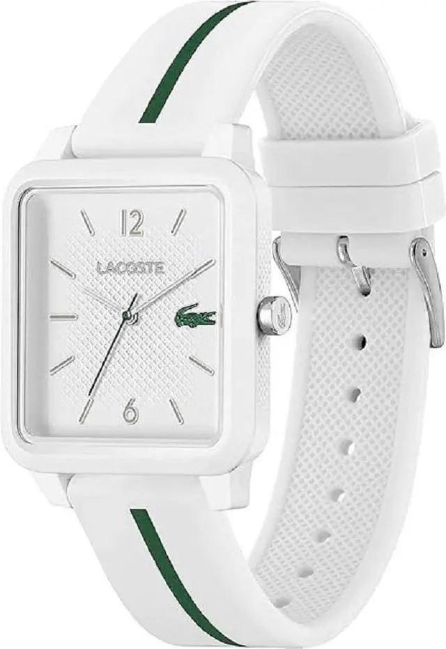Alt view image 2 of 5 - Lacoste 12.12 Studio Men's Quartz Watch Square Case with Rubber Strap, White