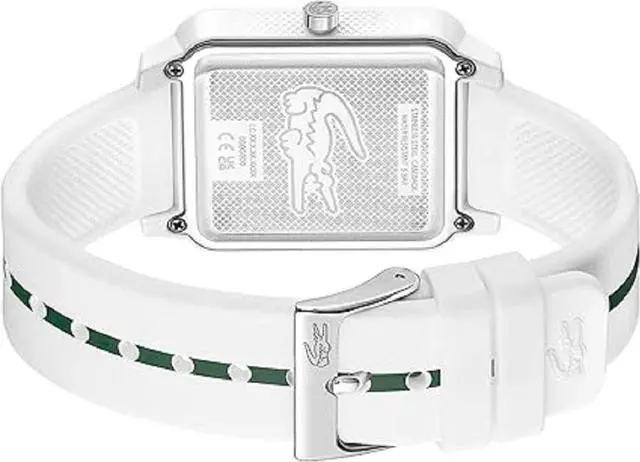 Alt view image 3 of 5 - Lacoste 12.12 Studio Men's Quartz Watch Square Case with Rubber Strap, White