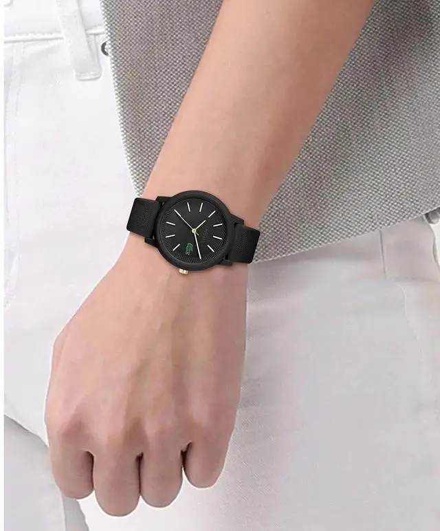 Alt view image 2 of 4 - Lacoste Women Analogue Quartz Tr90 Case Watch Silicone Rubber Strap, Black