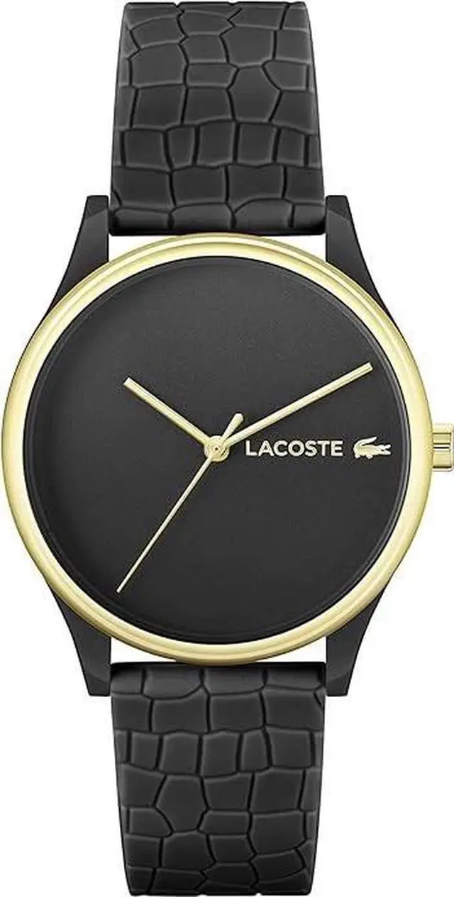 Main image of Lacoste 2001249 Crocodelle Quartz Silicone Women's Watch 36 mm, Black