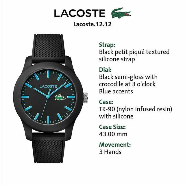 Alt view image 2 of 3 - Lacoste 2010791 Quartz Silicone Women's Watch with Band 36 mm, Black