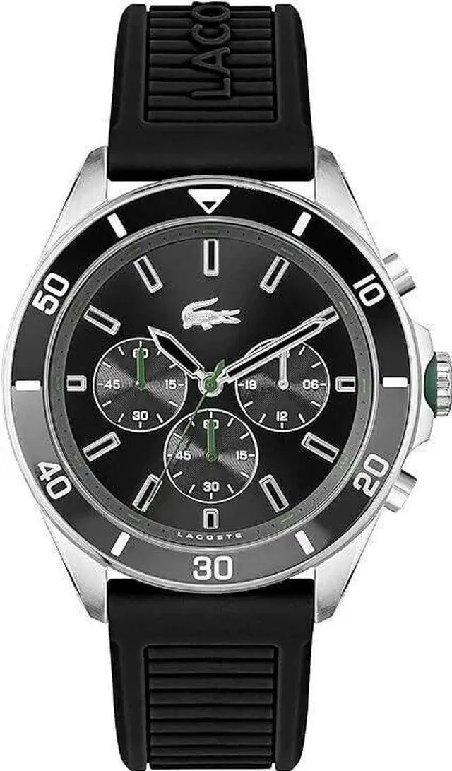 Main image of Lacoste 2011152 Tiebreaker Chronograph Quartz Watch with Silicon Band, Black