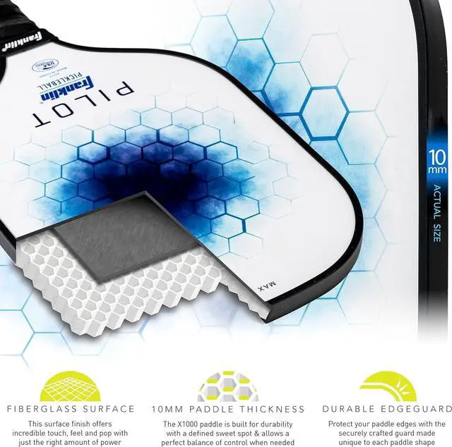 Alt view image 4 of 7 - Franklin Sports Lightweight Pilot Polypropylene Core Pickleball Paddle Racket