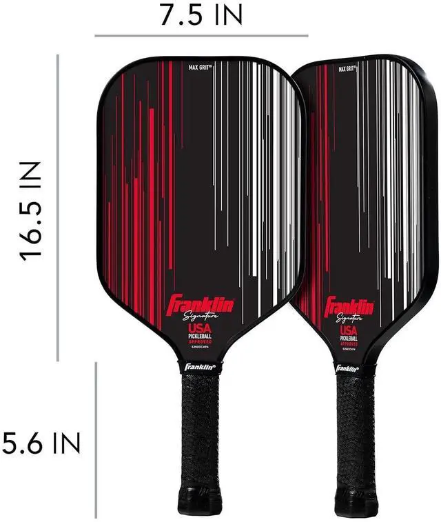 Alt view image 3 of 6 - Franklin Sports Pro Signature Series Pickleball Paddles with MaxGrit Surface