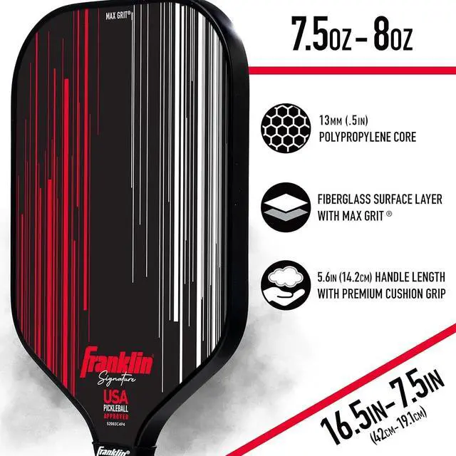 Alt view image 6 of 6 - Franklin Sports Pro Signature Series Pickleball Paddles with MaxGrit Surface