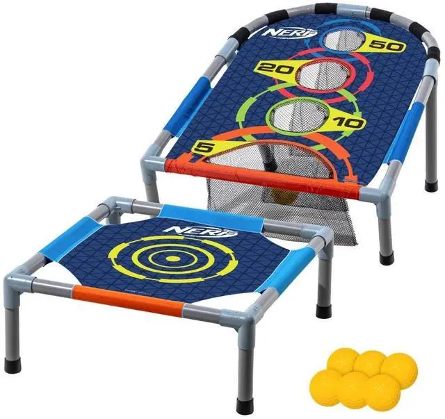 Main image of Franklin Sports NERF Kids Bounce N Score Target Toss Game Set, Multicolor