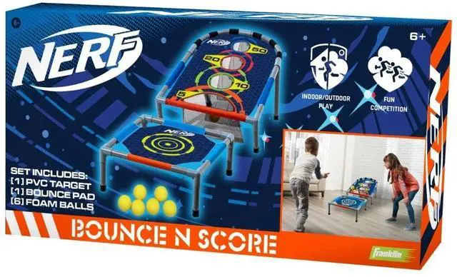 Alt view image 3 of 6 - Franklin Sports NERF Kids Bounce N Score Target Toss Game Set, Multicolor