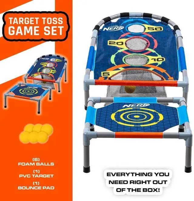 Alt view image 5 of 6 - Franklin Sports NERF Kids Bounce N Score Target Toss Game Set, Multicolor