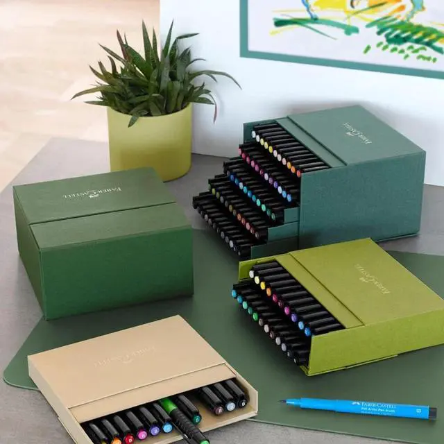 Alt view image 2 of 6 - Faber-Castell 60 Pitt Artist Premium Indian Ink Brush Pens, Multicolored