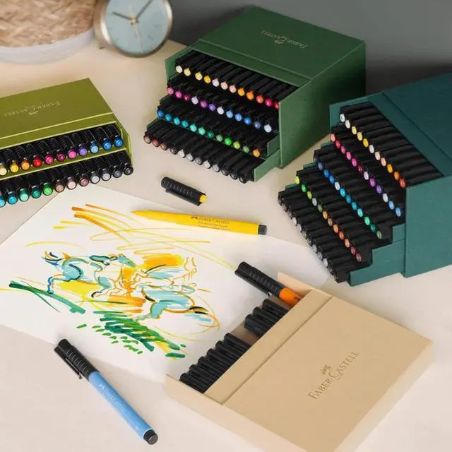 Alt view image 3 of 6 - Faber-Castell 60 Pitt Artist Premium Indian Ink Brush Pens, Multicolored