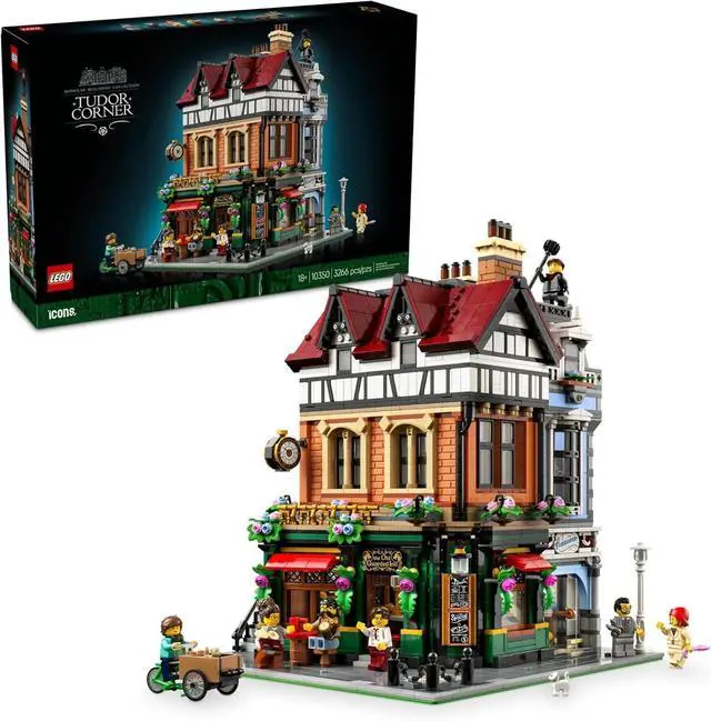 Main image of LEGO Icons Tudor Corner Mini House Building Set, 3266 Pieces, For Adults 18+