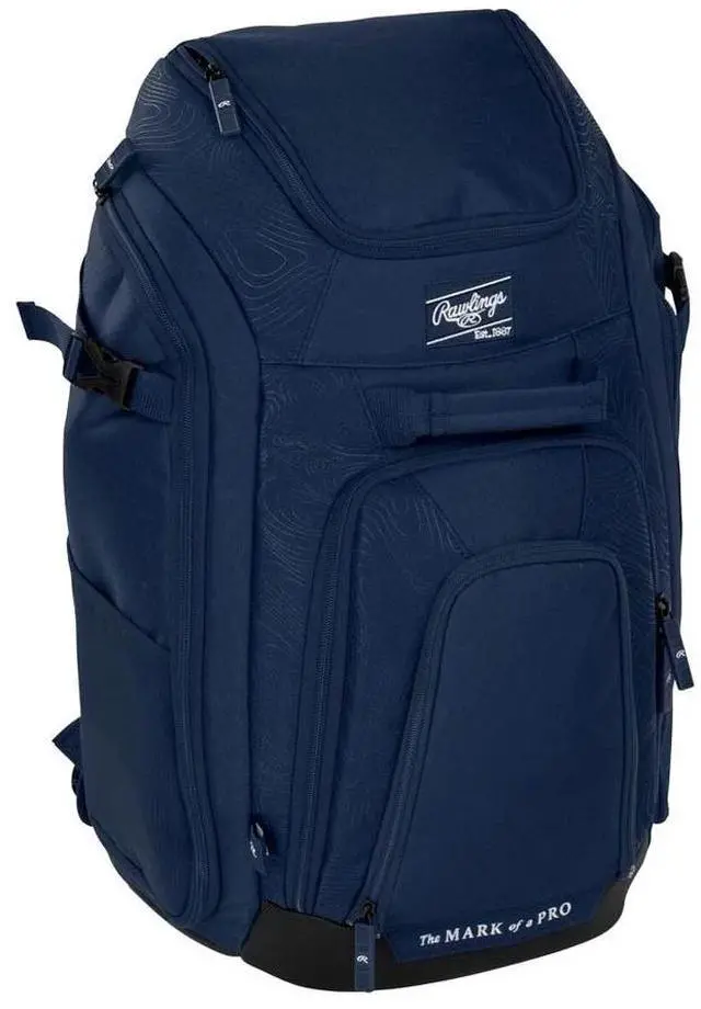 Alt view image 5 of 6 - Rawlings R00704466 Legion 2.0 Players Multiple Compartment Backpack, Navy