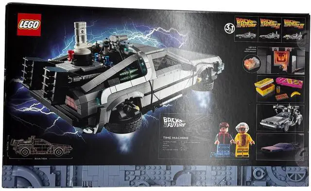 LEGO Icons Back to the Future Time Machine Model Car Building Kit, 1872 PCS, 18+
