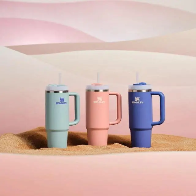 Alt view image 4 of 5 - STANLEY Quencher H2.0 Flowstate 3-Position Lid Straw 30oz Tumbler, Blue Cactus