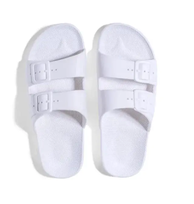 Alt view image 3 of 6 - Freedom Moses Women's Two Band Slip-On Regular Slides, White, Size 39-40