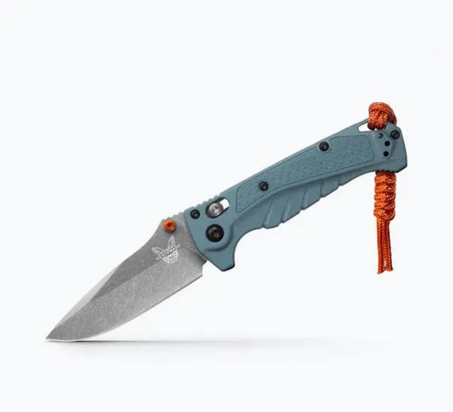 Main image of Benchmade Mini Adira Outdoor Knife, Plain Edge Drop-Point Blade, Depth Blue