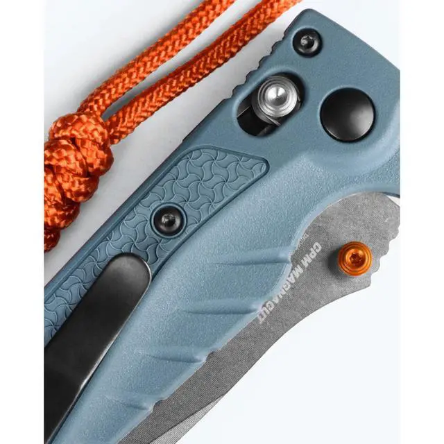 Alt view image 4 of 5 - Benchmade Mini Adira Outdoor Knife, Plain Edge Drop-Point Blade, Depth Blue