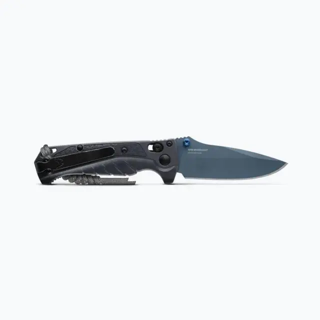 Alt view image 2 of 5 - Benchmade Mini Adira Outdoor Knife, Plain Edge Drop-Point Blade, Tempest Gray