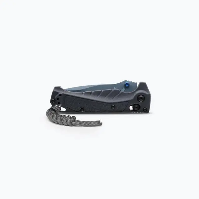 Alt view image 3 of 5 - Benchmade Mini Adira Outdoor Knife, Plain Edge Drop-Point Blade, Tempest Gray