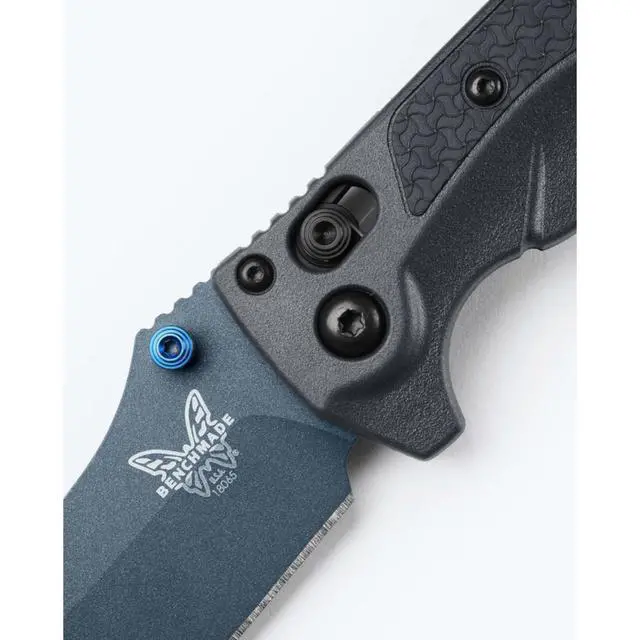 Alt view image 4 of 5 - Benchmade Mini Adira Outdoor Knife, Plain Edge Drop-Point Blade, Tempest Gray