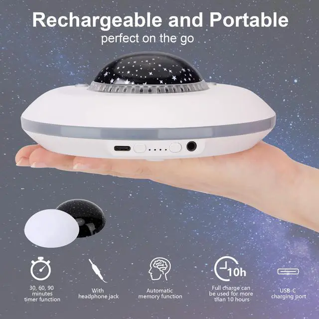 Alt view image 6 of 6 - White Noise Machine for Sleeping Baby  Portable Sound Machines with 7 Starry Ambient Night Light, 28 Soothing Sounds Sleep Noise Maker Ideal Gifts for Kids Adult Bedside Travel Nursery Camping