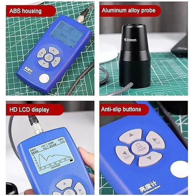 Alt view image 7 of 7 - Vituord Luminance Meter, 1-1,000,000 cd/m² Brightness Tester with Dual 10/20mm Probes, Flicker CCT CRI Measurement for HDR Monitors Projectors