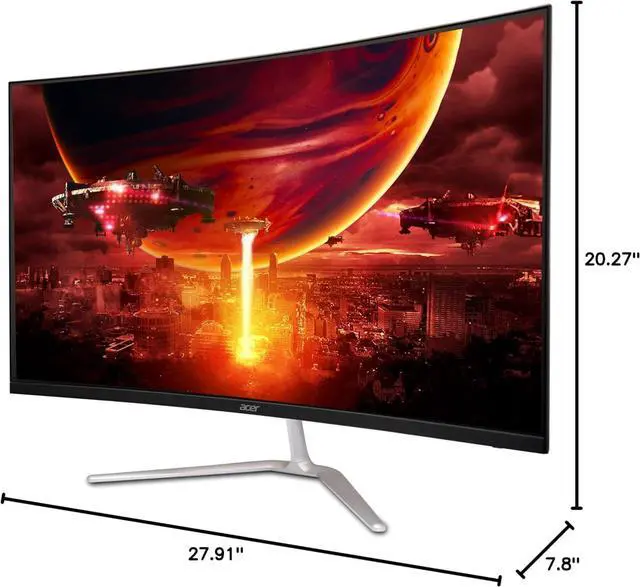 Alt view image 2 of 6 - Acer Nitro 31.5"" FHD 1920 x 1080 1500R Curved PC Gaming Monitor | AMD FreeSync Premium | Up to 165Hz Refresh | 1ms VRB | VESA Mountable | 1 x Display Port 1.2 & 2 x HDMI 1.4 | EDA320Q PBIIPX
