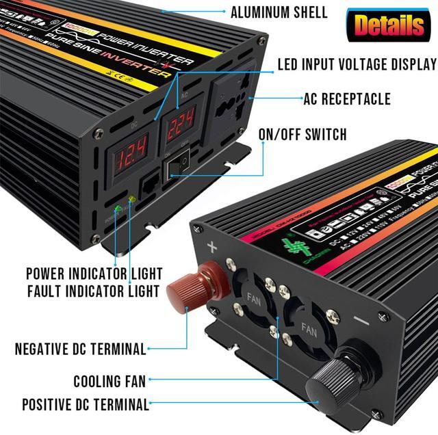 Alt view image 2 of 7 - 10000 watts inverter pure sine wave power inverter dc 12v to 110v ac car inverter