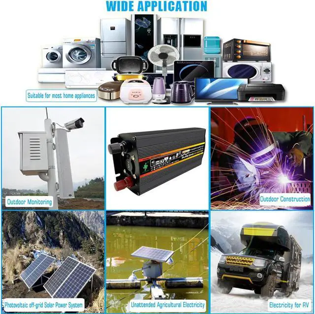 Alt view image 5 of 7 - 3000 watts inverter pure sine wave power inverter dc 12v to 110v ac car inverter