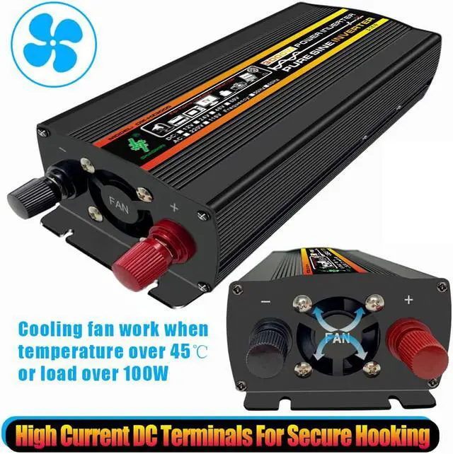 Alt view image 4 of 7 - 3000 watts inverter pure sine wave power inverter dc 12v to 110v ac car inverter