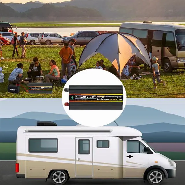 Alt view image 7 of 7 - 3000 watts inverter pure sine wave power inverter dc 12v to 110v ac car inverter