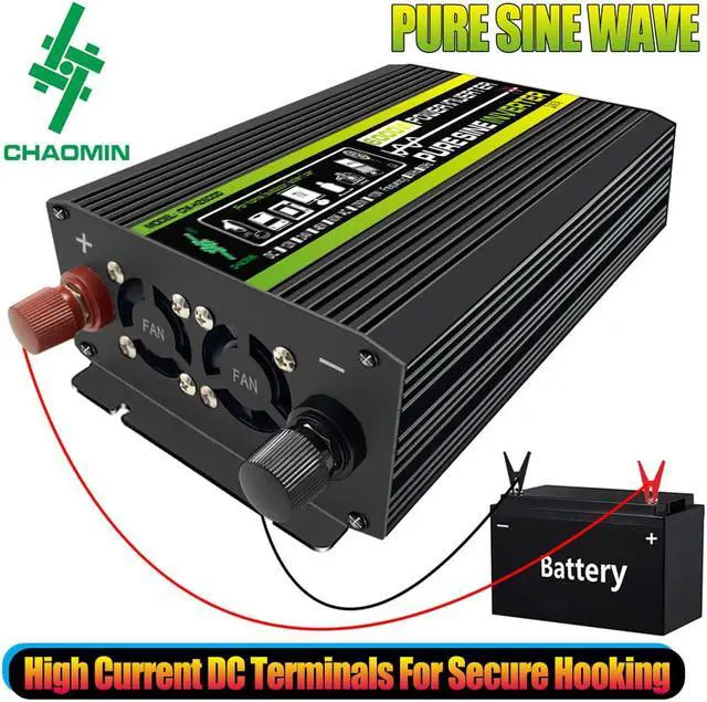 Alt view image 2 of 7 - 6000 watts inverter pure sine wave power inverter dc 12v to 110v ac car inverter