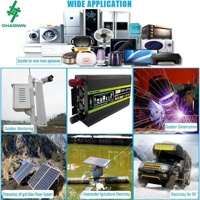 Alt view image 5 of 7 - 6000 watts inverter pure sine wave power inverter dc 12v to 110v ac car inverter