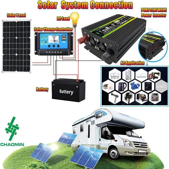 Alt view image 7 of 7 - 6000 watts inverter pure sine wave power inverter dc 12v to 110v ac car inverter
