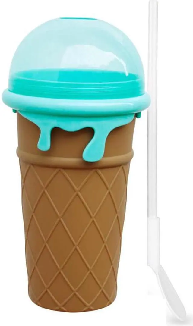 Main image of Slushie Maker Cup,DIY Slushy Ice Cream Maker Double Layers Silica Smoothie Pinch Ice Cup,Quick Cooling Cup Homemade Milk Shake Ice Cream Maker Brown