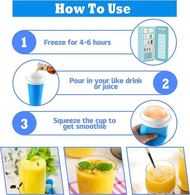 Alt view image 2 of 5 - Slushie Maker Cup,DIY Slushy Ice Cream Maker Double Layers Silica Smoothie Pinch Ice Cup,Quick Cooling Cup Homemade Milk Shake Ice Cream Maker Brown