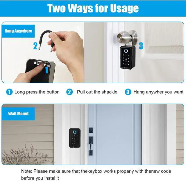 Alt view image 6 of 7 - LINKSTYLE ® MATRIX Smart Key Lock Box, Wireless Bluetooth Outdoor Security Key Safe for House Keys, Realtors and Airbnb Hosts with 4 Lock Modes (App, Fingerprint, Passcode, Smart Key) Waterproof