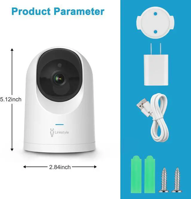 Alt view image 7 of 7 - LINKSTYLE® MIRA II Baby Monitor Camera, 2K QHD WiFi Indoor Security Camera with Advanced Motion Detection, Human & Pet AI Tracking, Night Vision, 2-Way Audio, Patrol Modes, Dual (Cloud/SD)