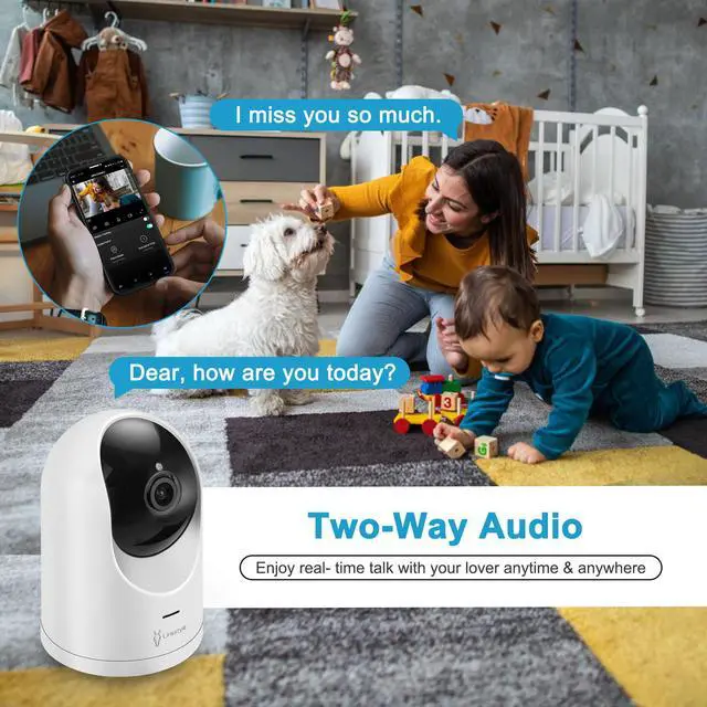 Alt view image 5 of 7 - LINKSTYLE® MIRA II Baby Monitor Camera, 2K QHD WiFi Indoor Security Camera with Advanced Motion Detection, Human & Pet AI Tracking, Night Vision, 2-Way Audio, Patrol Modes, Dual (Cloud/SD)