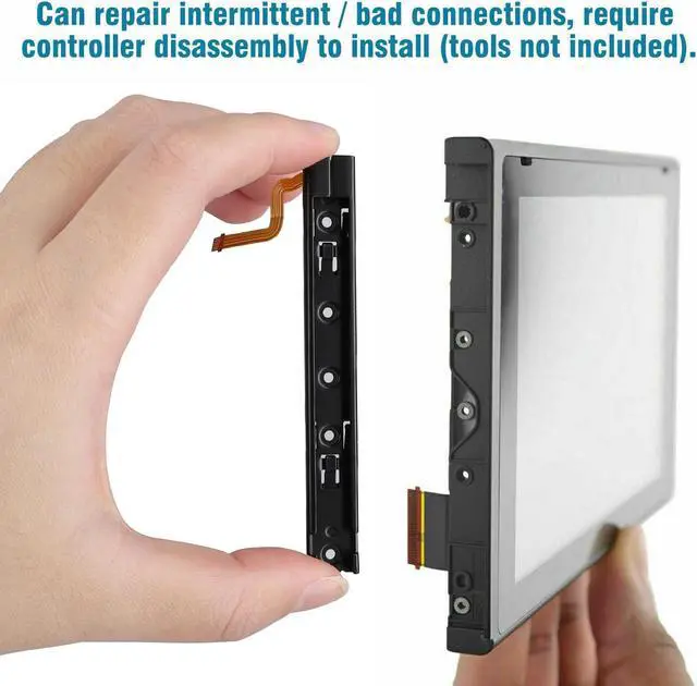 Alt view image 4 of 7 - Replacement Right Left L R Slider Rail with Ribbon Cable - Fit for Nintendo Switch Metal Slider Bracket Replacement Part with Flex Cable Fix for Nintendo Switch Console (Left+Right)
