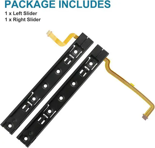 Alt view image 7 of 7 - Replacement Right Left L R Slider Rail with Ribbon Cable - Fit for Nintendo Switch Metal Slider Bracket Replacement Part with Flex Cable Fix for Nintendo Switch Console (Left+Right)