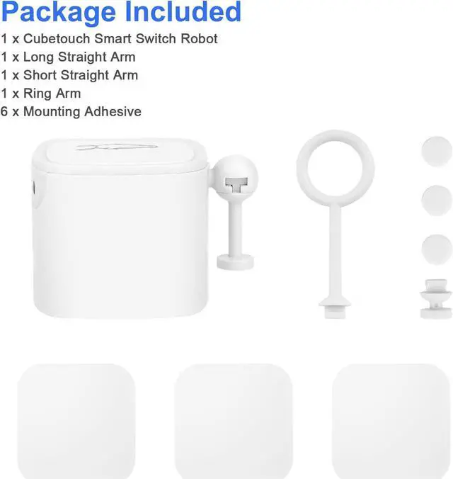 Alt view image 6 of 7 - LINKSTYLE® TOCABOT Smart Switch Bot Button Pusher, Light Switch Bluetooth Fingerbot with Smart Home Wireless Gateway Hub for App and Voice control, 4-Pack Bundle
