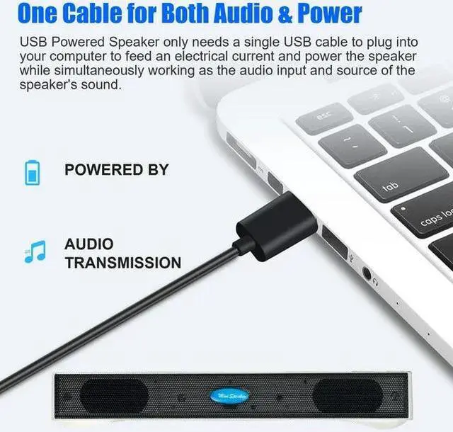 Alt view image 5 of 7 - USB Computer Speakers - 3.5mm USB Mini Clip-on Laptop Sound Bar Stereo 2.0 Channel Wired PC Speakers for TV Desktop Laptop Tablets Monitor Notebook (White)