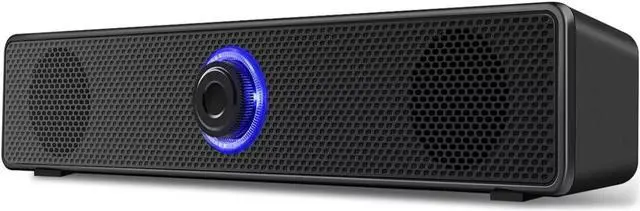 Main image of Computer Speaker for Desktop - Wired Laptop Soundbar USB-Powered PC Gaming Speaker with Stereo Surround Bass, Volume Control, 3.5mm Aux  (Black)