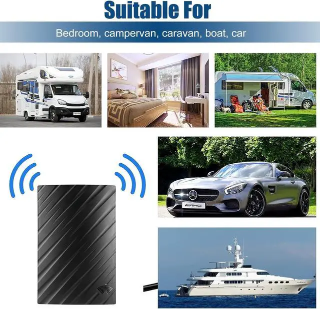 Alt view image 3 of 7 - TV Antenna - HDTV Digital Antenna Support 4K 1080P, Amplified Signal Booster HD Digital TV Antenna Long 500 Miles Range, HDTV/Older TV VHF UHF Free Channels Antenna w/ 16.5ft Coax Cable