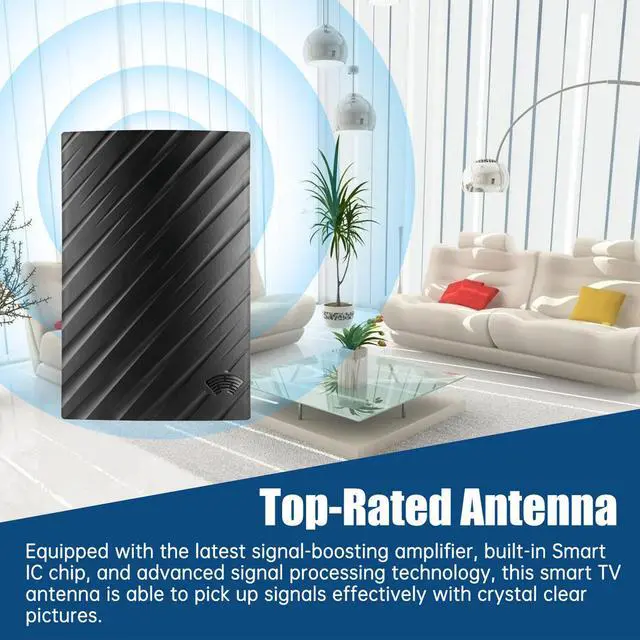 Alt view image 4 of 7 - TV Antenna - HDTV Digital Antenna Support 4K 1080P, Amplified Signal Booster HD Digital TV Antenna Long 500 Miles Range, HDTV/Older TV VHF UHF Free Channels Antenna w/ 16.5ft Coax Cable