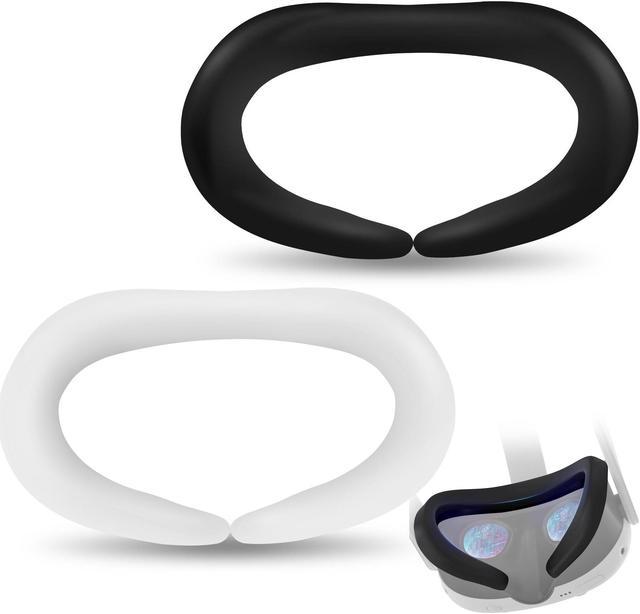 2 Pcs Silicone VR Facial Interface for Quest 3 Headset Replacement -  Anti-Leakage Light Nose Pad Face Cover Compatible with Oculus Quest 3  Accessories (Black & White) 