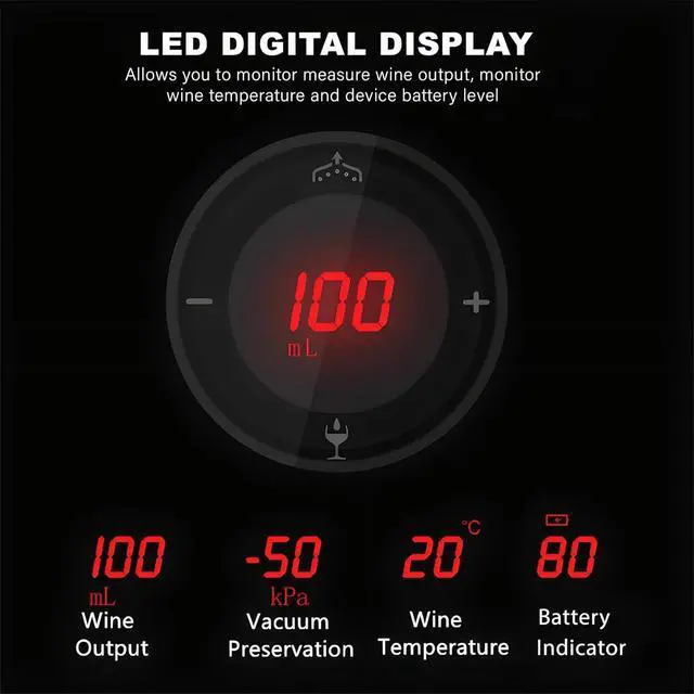 Alt view image 6 of 7 - LINKSTYLE TRIOVINO, Luxurious 3-in-1 Electric Wine Aerator, Dispenser and Vacuum Saver - For Improving Taste, Aroma and Wine Preservation (Silver)